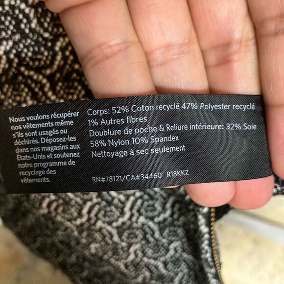 Eileen Fisher Jacquard Flight Jacket Womens XL Black Bone Full Zip #422 - Picture 8 of 14